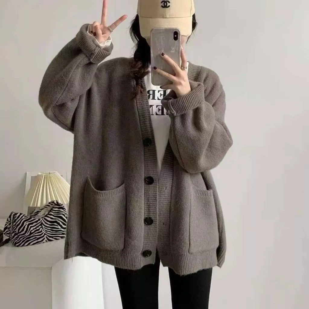 ʀ.ᴄʜ 雙口袋排釦不刺膚針織外套