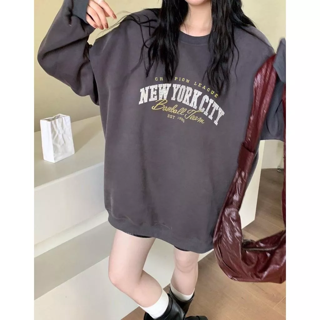 ʀ.ᴄʜ 美式刺繡NY長版大學T