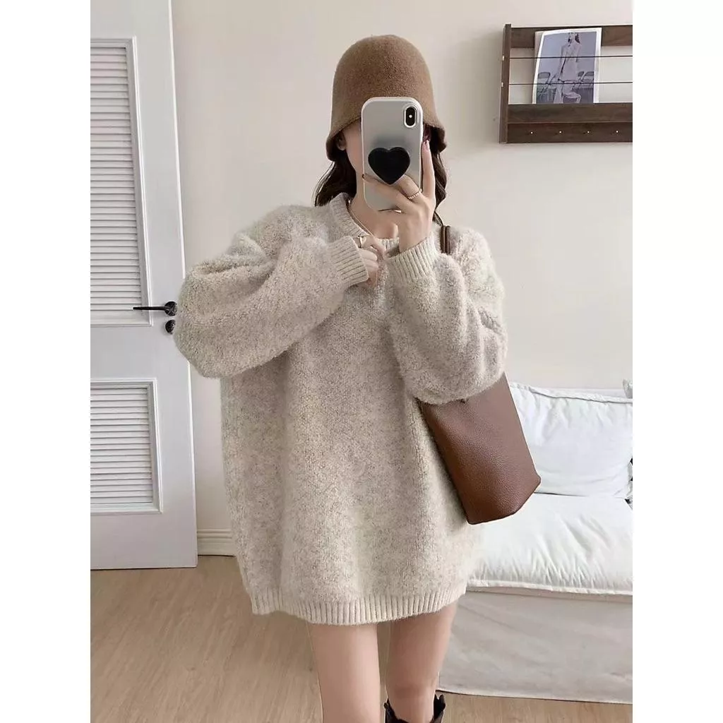 ʀ.ᴄʜ 大版圓領顆粒馬海毛毛衣