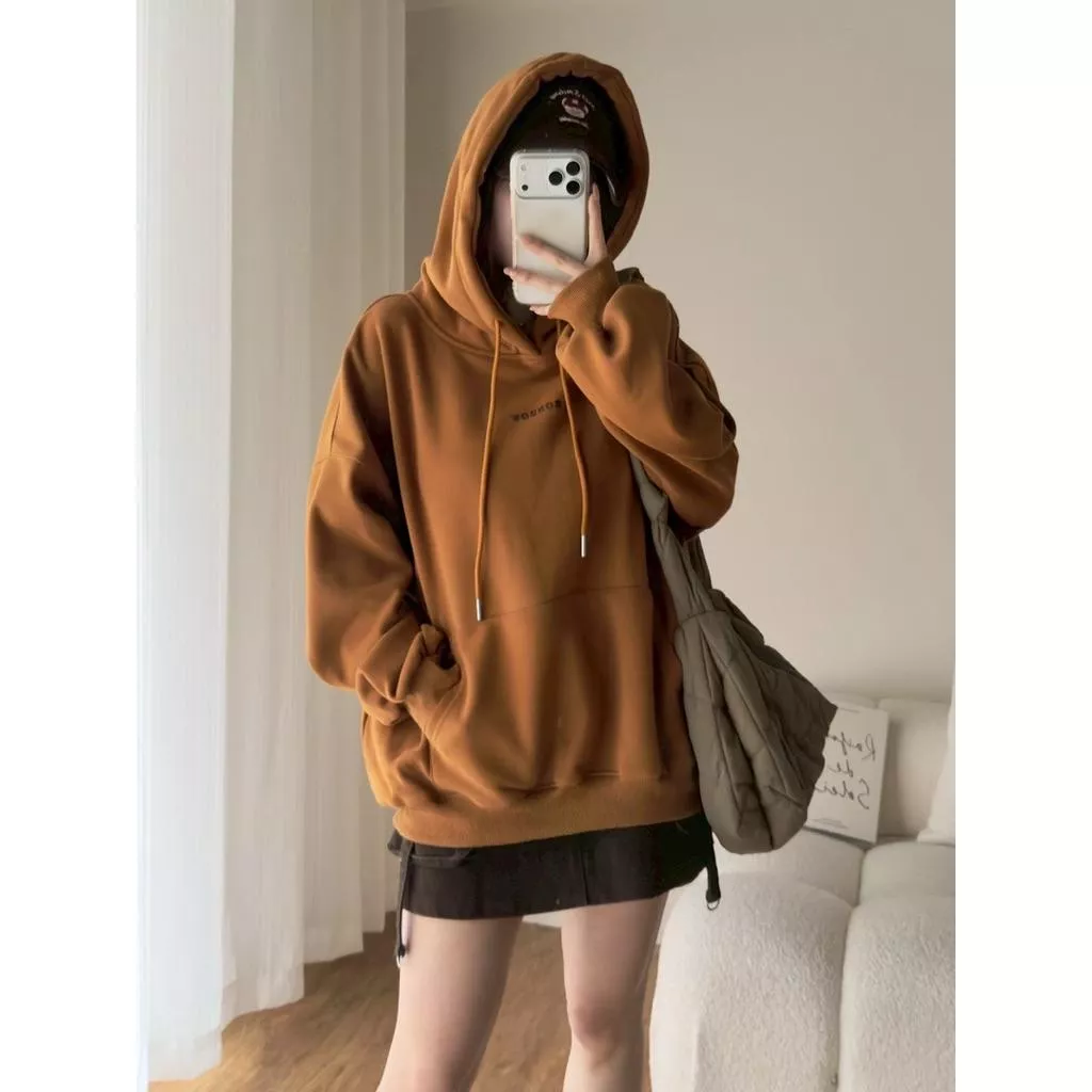 ʀ.ᴄʜ ◡̈ 秋冬季新款搭配𝗼𝗼𝘁𝗱立體英文寶寶絨連帽T