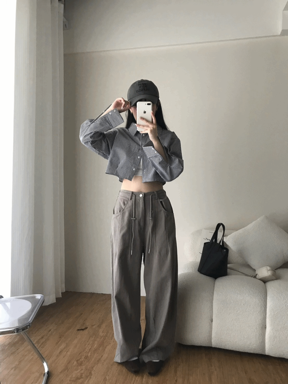 ʀ.ᴄʜ 彎刀造型綁繩磨毛長褲