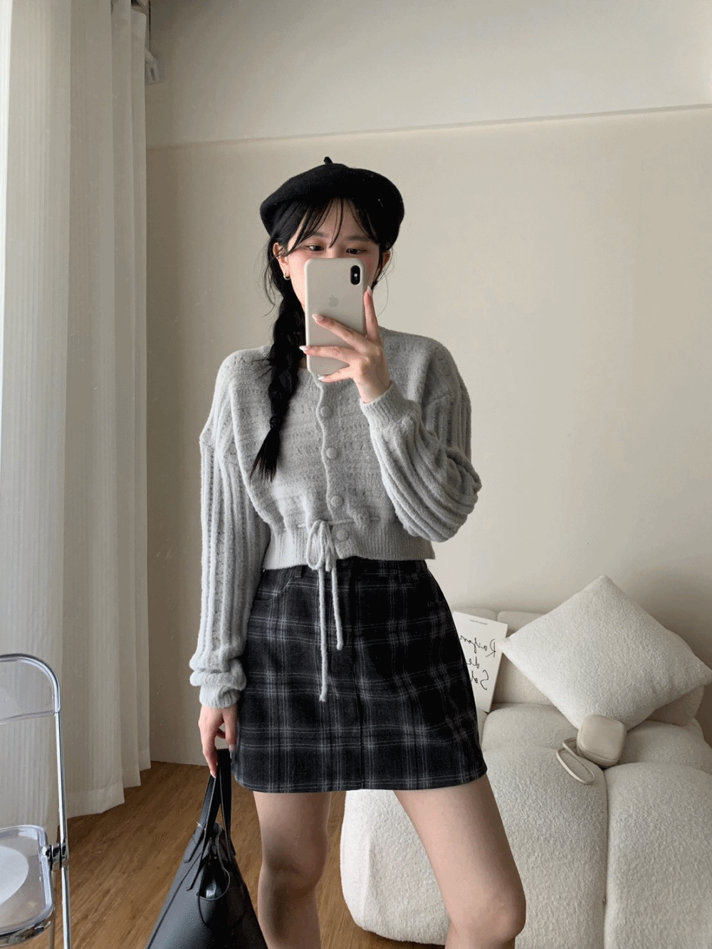 ʀ.ᴄʜ 毛料格子短裙