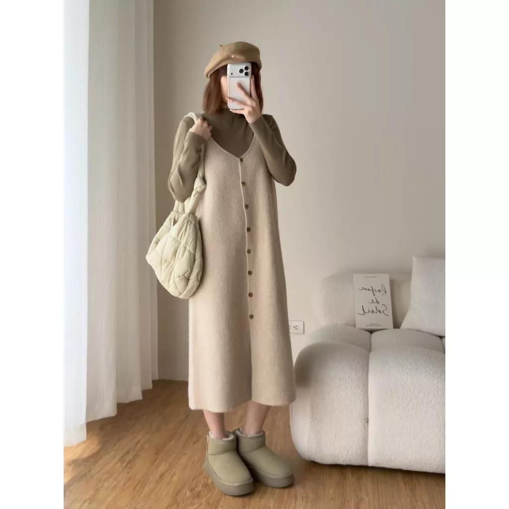 ʀ.ᴄʜ 毛料排釦背心長洋