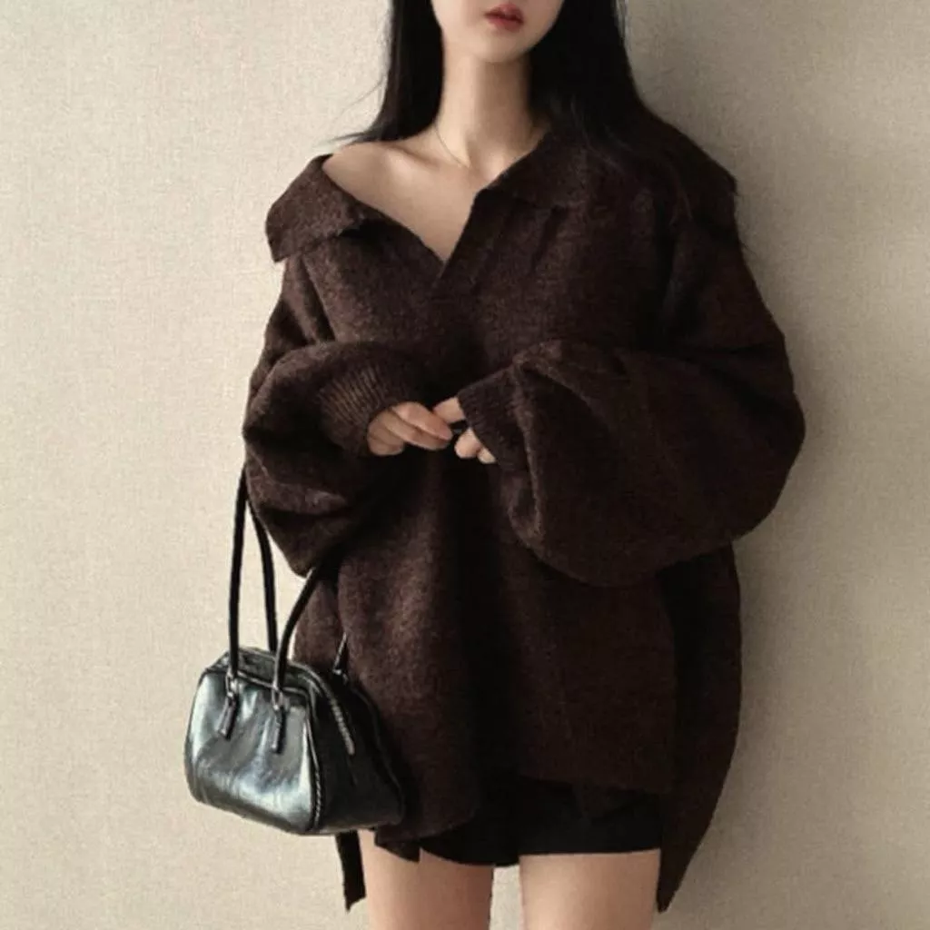 ʀ.ᴄʜ 有領寬鬆針織上衣