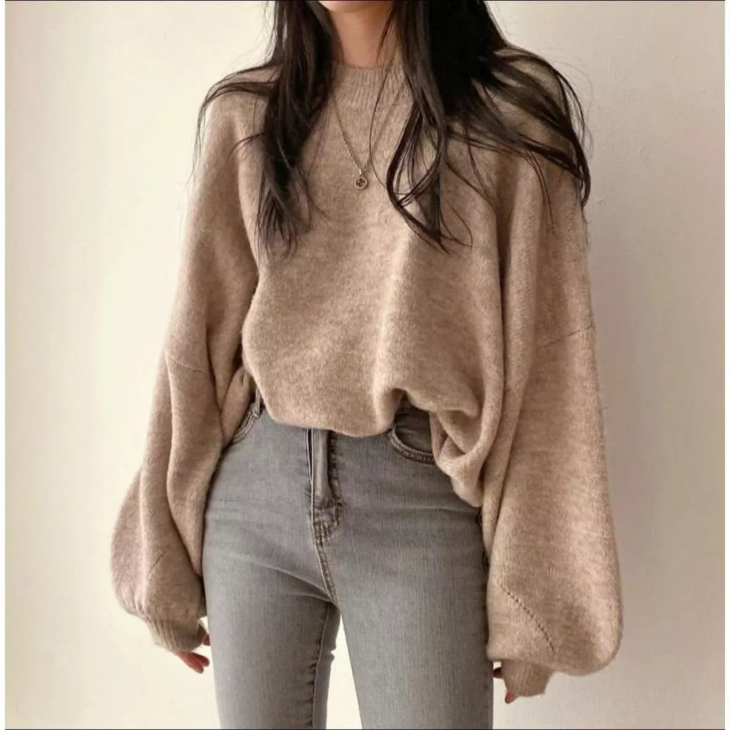 ʀ.ᴄʜ 寬鬆澎袖毛衣