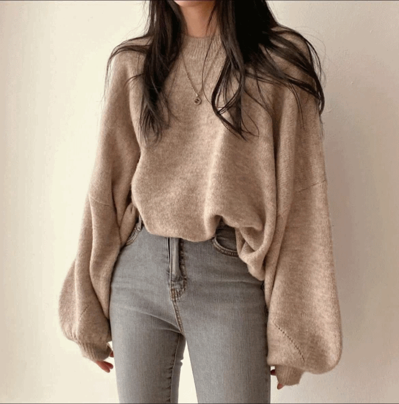 ʀ.ᴄʜ 寬鬆澎袖毛衣