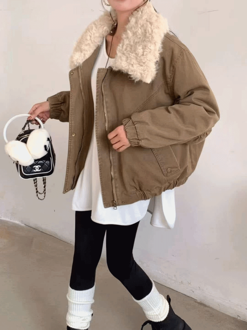 ʀ.ᴄʜ 毛毛領羽絨外套