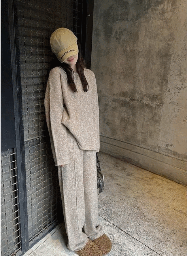 R.CH 奶糯毛衣+長褲套裝