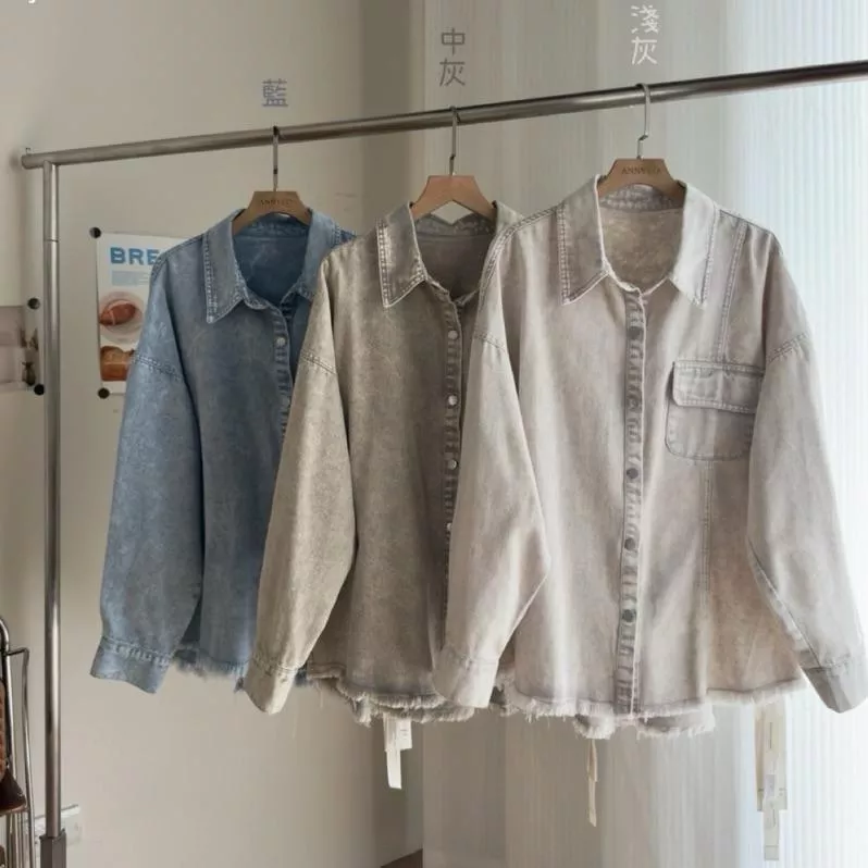 ʀ.ᴄʜ 雙口袋暈染洗水牛仔外套