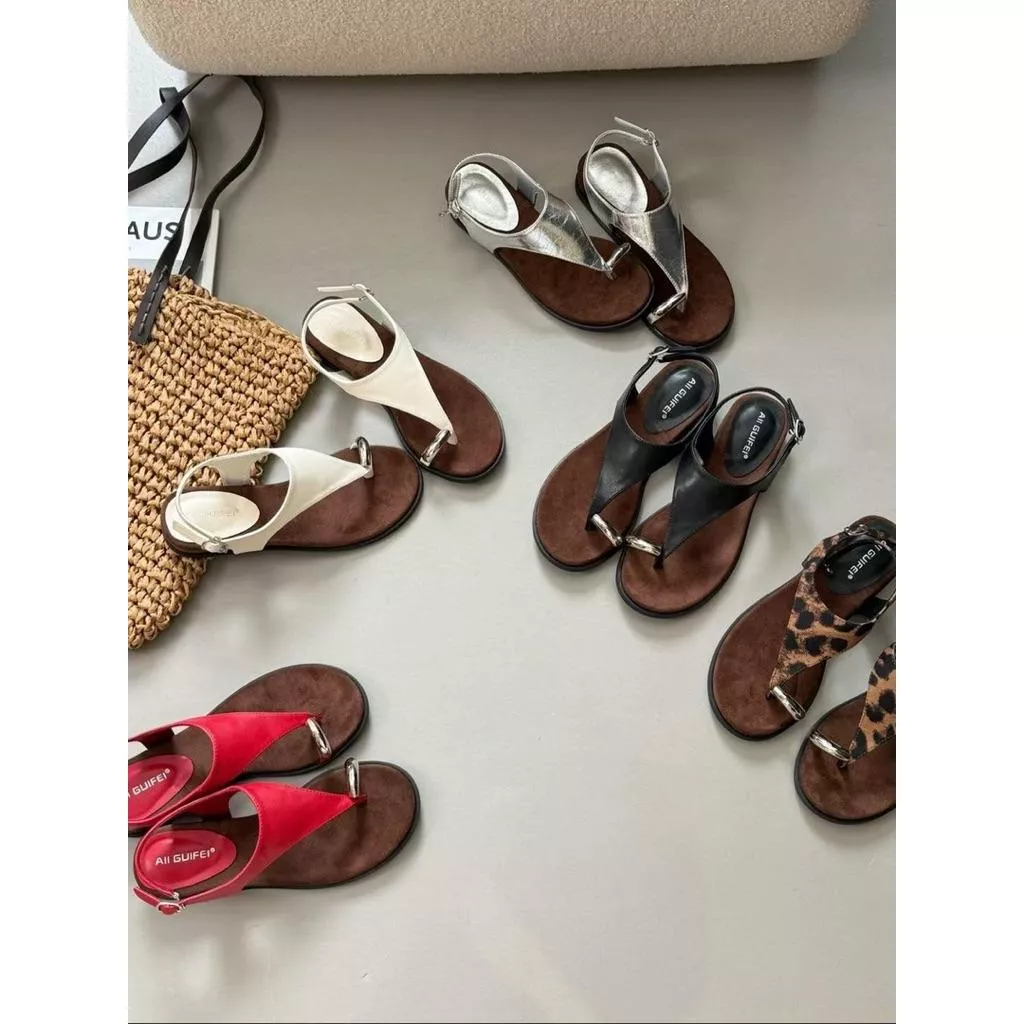 🇰🇷正韓復古金屬套趾坡跟羅馬涼鞋