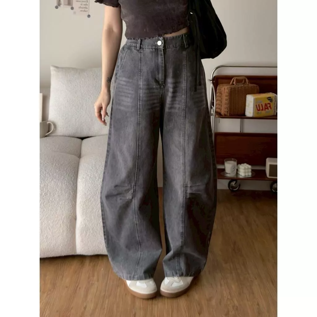 ʀ.ᴄʜ 彎刀花苞貓抓牛仔長褲