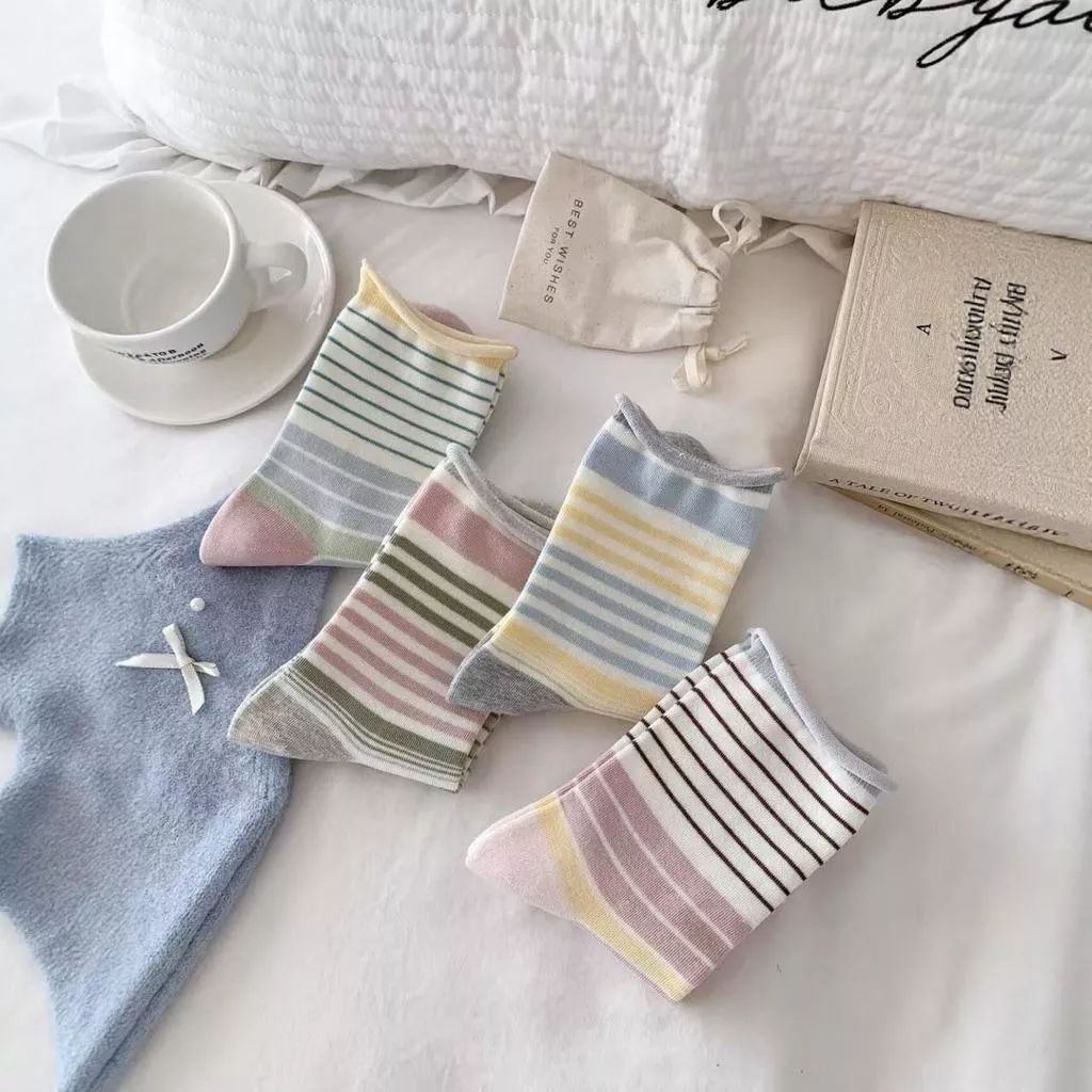 ʀ.ᴄʜ 日系冰淇淋線條短襪