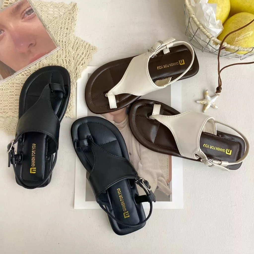 ʀ.ᴄʜ 🇰🇷正韓極簡線條感拇指環低跟軟Q涼鞋