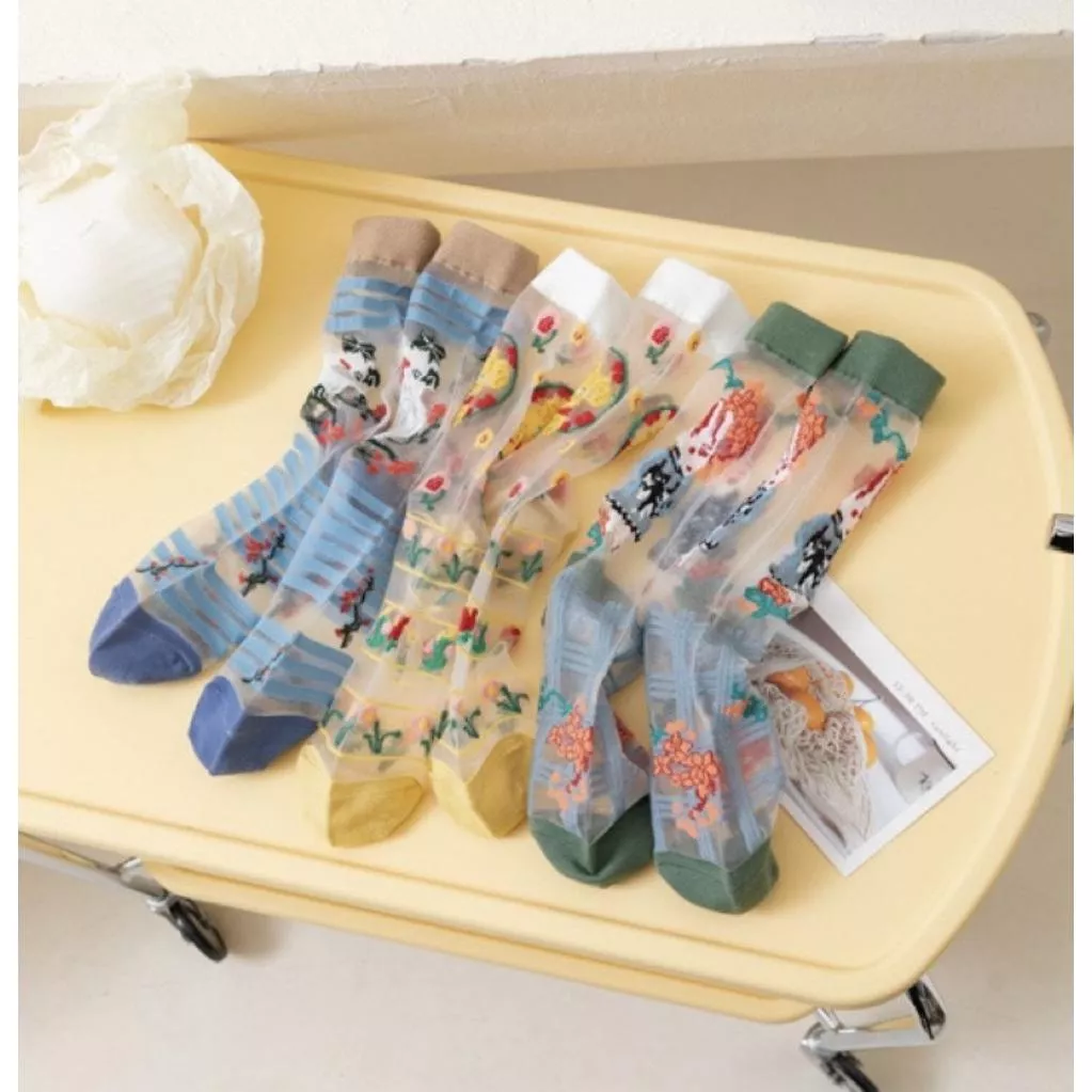 ʀ.ᴄʜ 日系卡通動物透明玻璃短襪