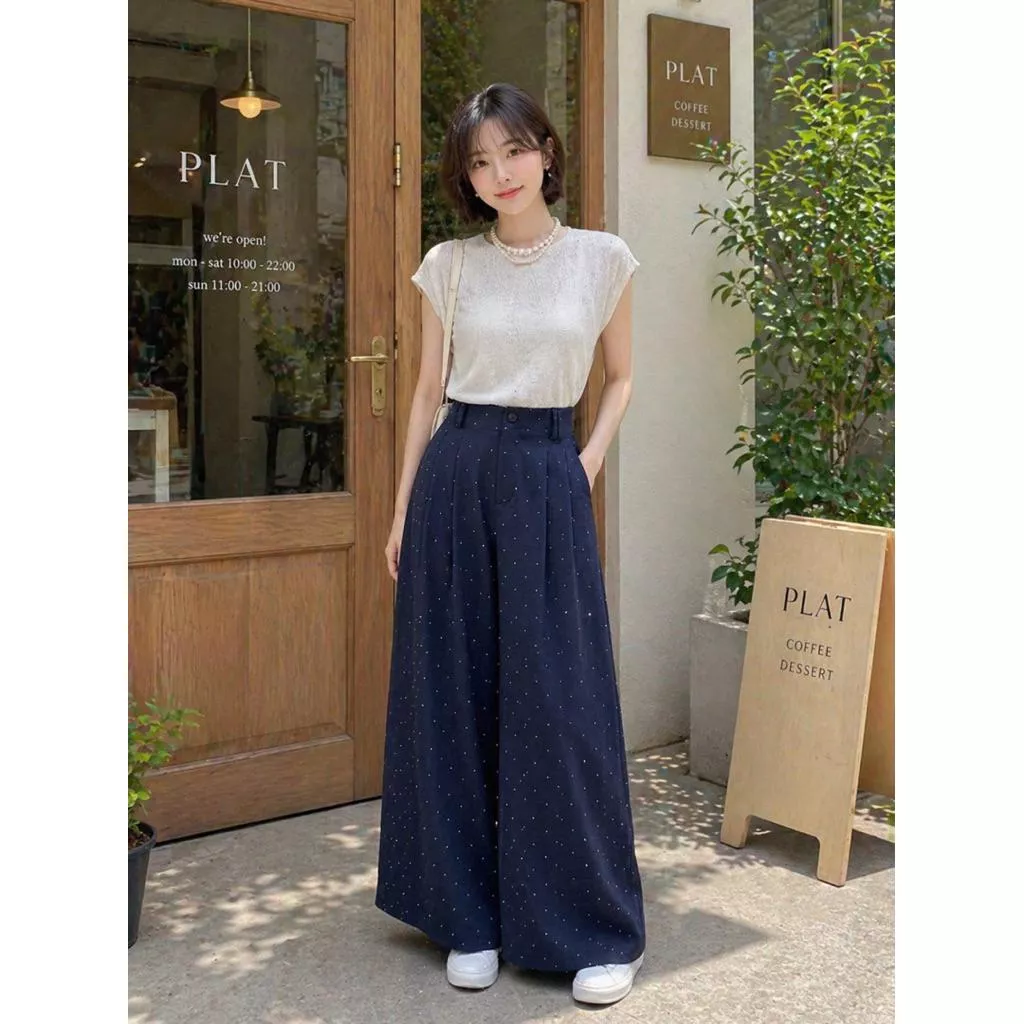 ʀ.ᴄʜ 亮亮高腰寬褲 ᴍ-xʟ