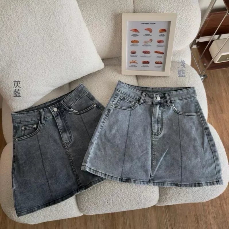 ʀ.ᴄʜ 車線超彈力牛仔短裙(附安全褲）