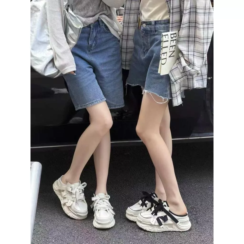 ʀ.ᴄʜ 🇰🇷正韓全真皮 7cm 雲端厚底老爹鞋半拖