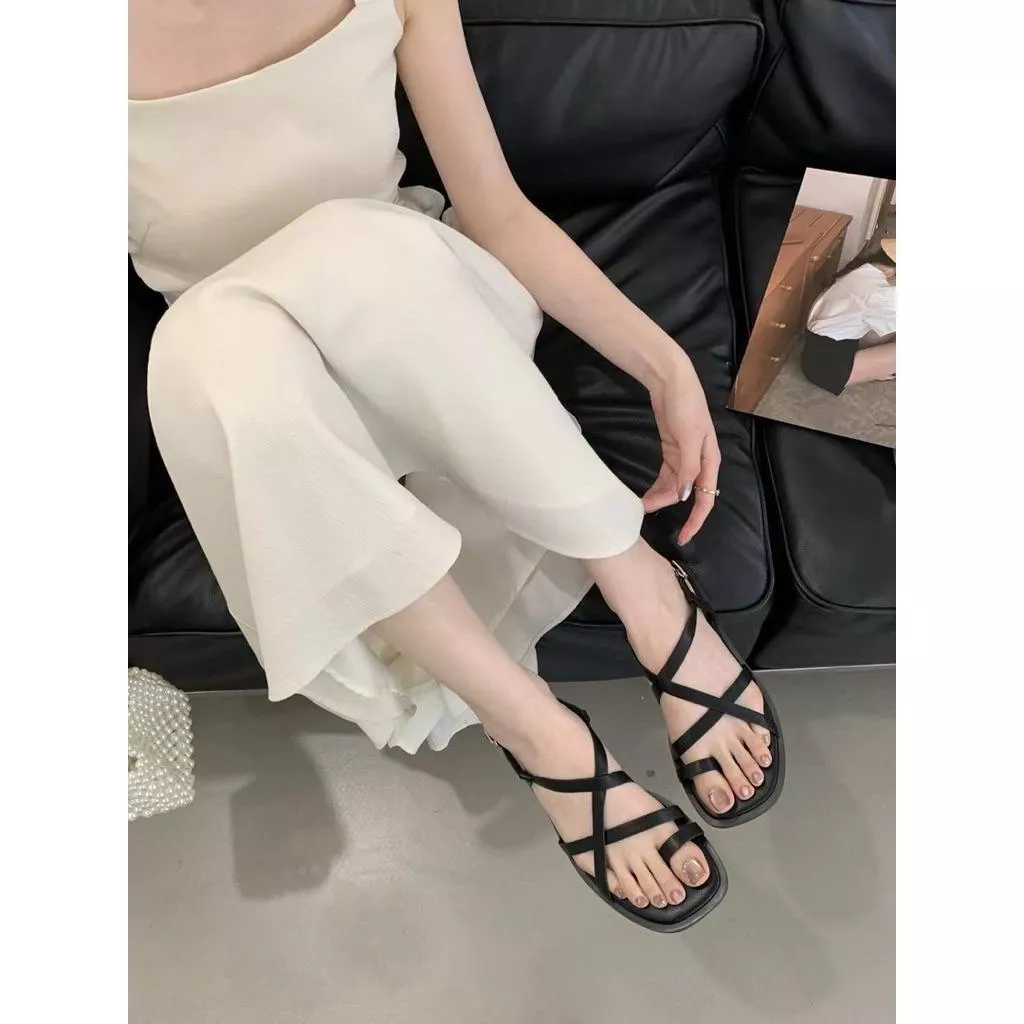 ʀ.ᴄʜ 🇰🇷正韓簡約俐落交叉細帶套趾羅馬涼鞋