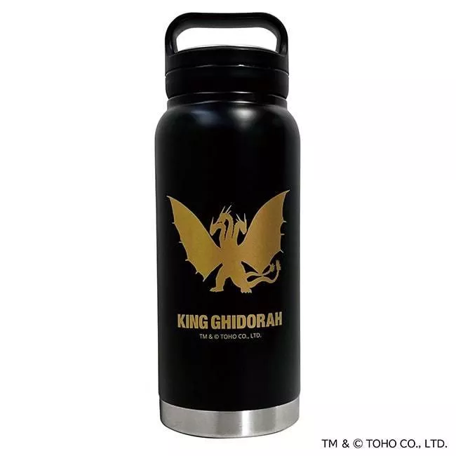 【怪獸天團】哥吉拉商店限定  王者基多拉不鏽鋼水壺 手柄直飲款