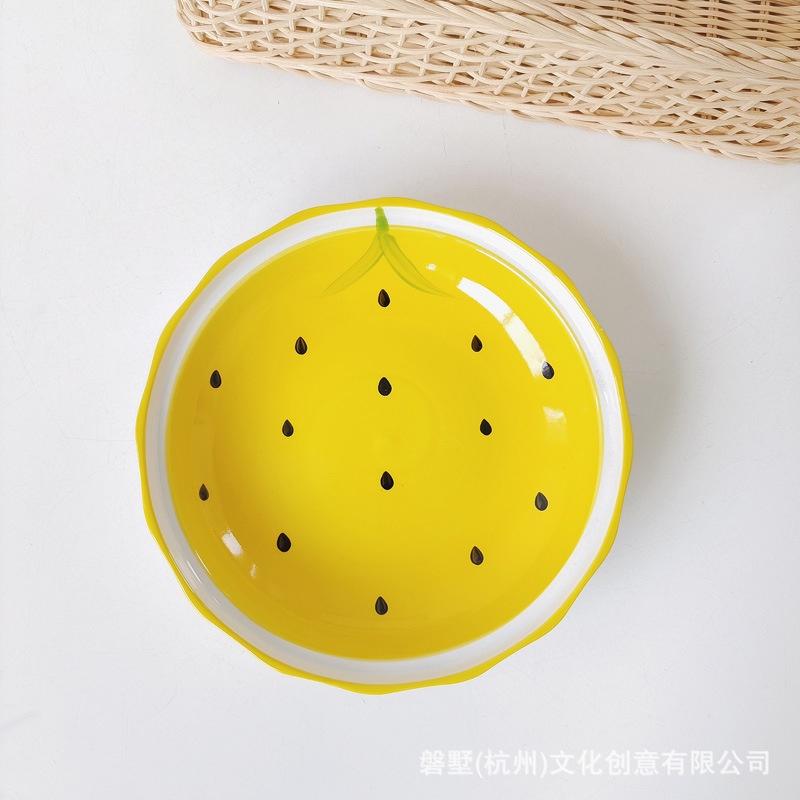 少女系可愛水果圖案陶瓷碗