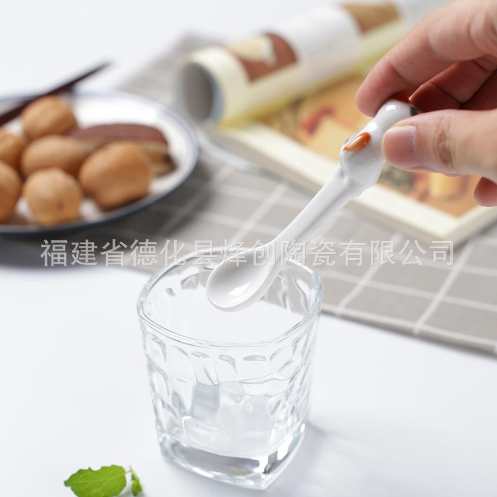 文創ZAKKA可掛式陶瓷貓咪勺子