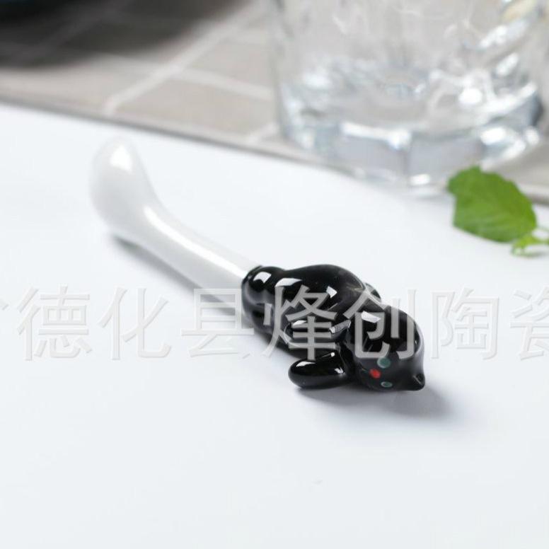 文創ZAKKA可掛式陶瓷貓咪勺子