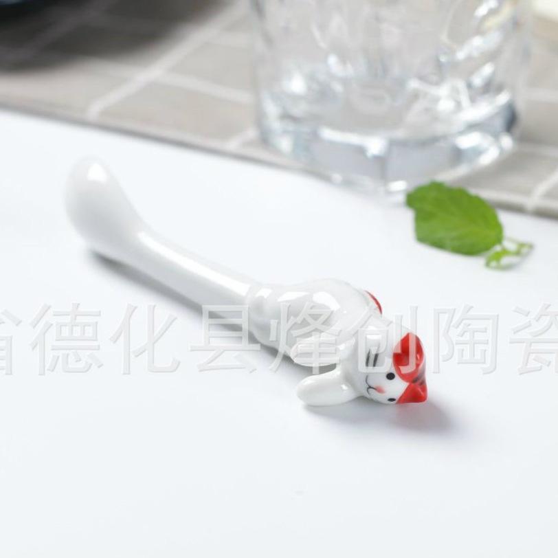 文創ZAKKA可掛式陶瓷貓咪勺子