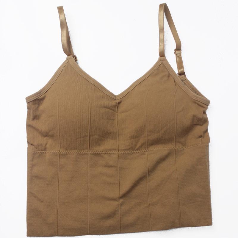 吊帶大U型美背乳膠打底內衣-排扣背心