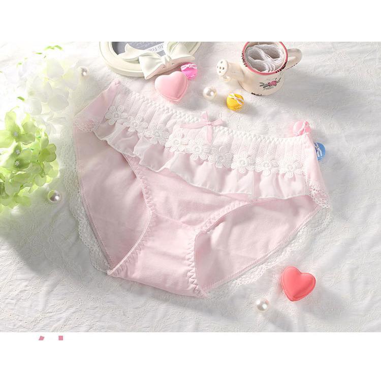 <煎妮>可愛甜美高腰女性內褲-蕾絲花邊