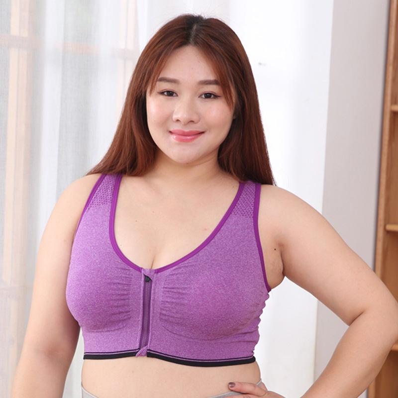 拉鏈款運動無鋼圈大碼女內衣-運動