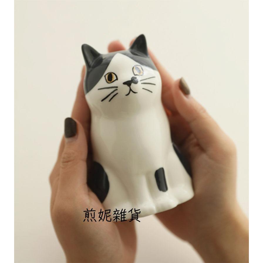 <煎妮雜貨>手繪貓咪造型陶瓷叉杓收納筆筒小花瓶擺件裝飾品