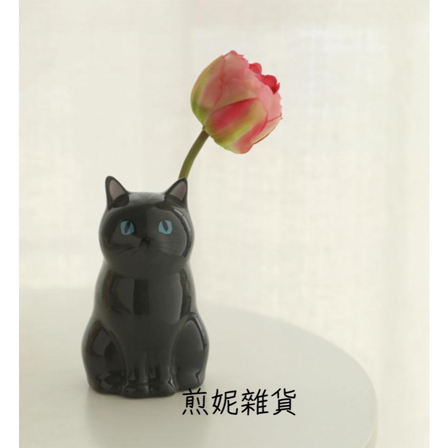 <煎妮雜貨>手繪貓咪造型陶瓷叉杓收納筆筒小花瓶擺件裝飾品
