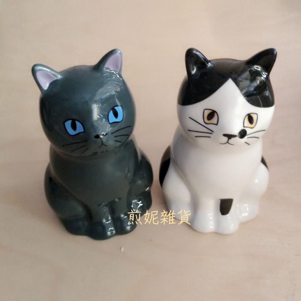 <煎妮雜貨>手繪貓咪造型陶瓷叉杓收納筆筒小花瓶擺件裝飾品