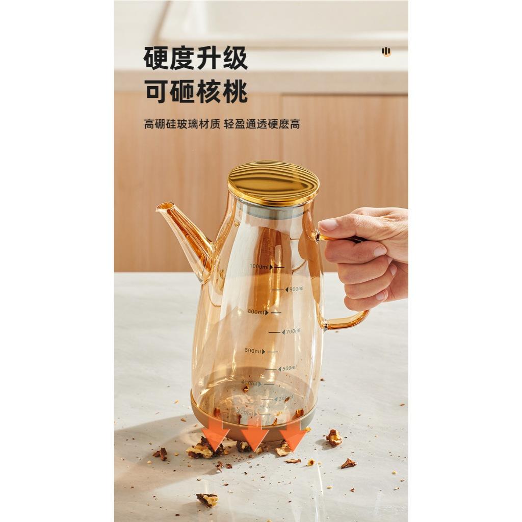 <煎妮雜貨>高硼硅玻璃透明長勺子 兩用噴油壺 長嘴玻璃壶