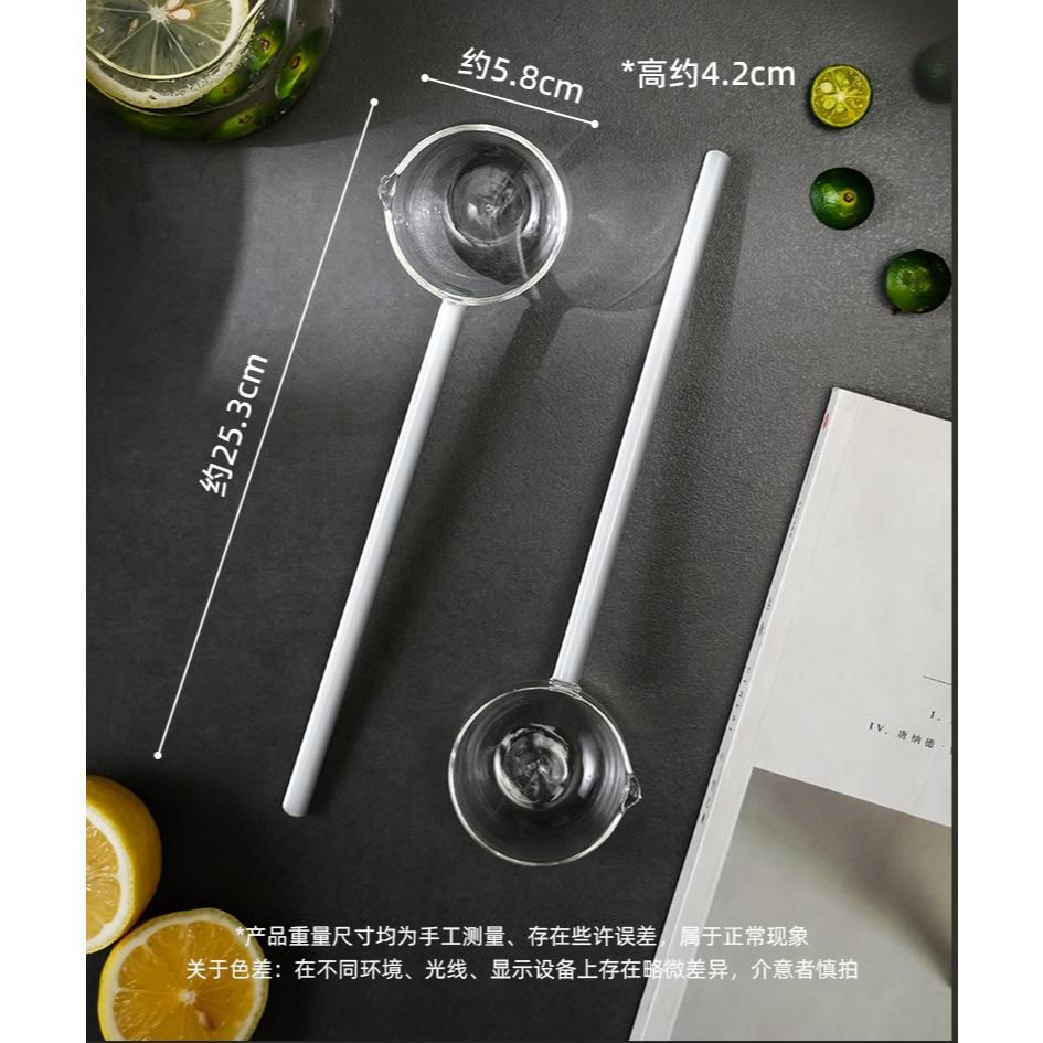 <煎妮雜貨>高硼硅玻璃透明長勺子 兩用噴油壺 長嘴玻璃壶