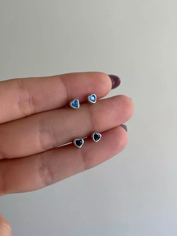 有人掉了可愛嗎│純銀愛心寶石轉珠耳環(售完不補)