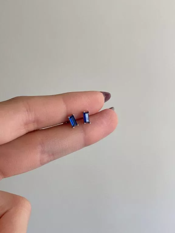 方塊寶石│純銀方塊寶石轉珠耳環(售完不補)