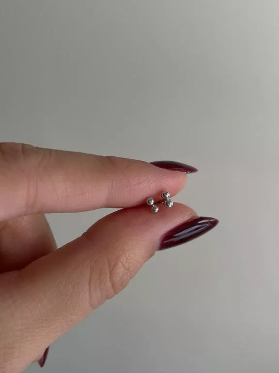 旋轉小雙珠│純銀小雙珠轉珠耳環(售完不補)