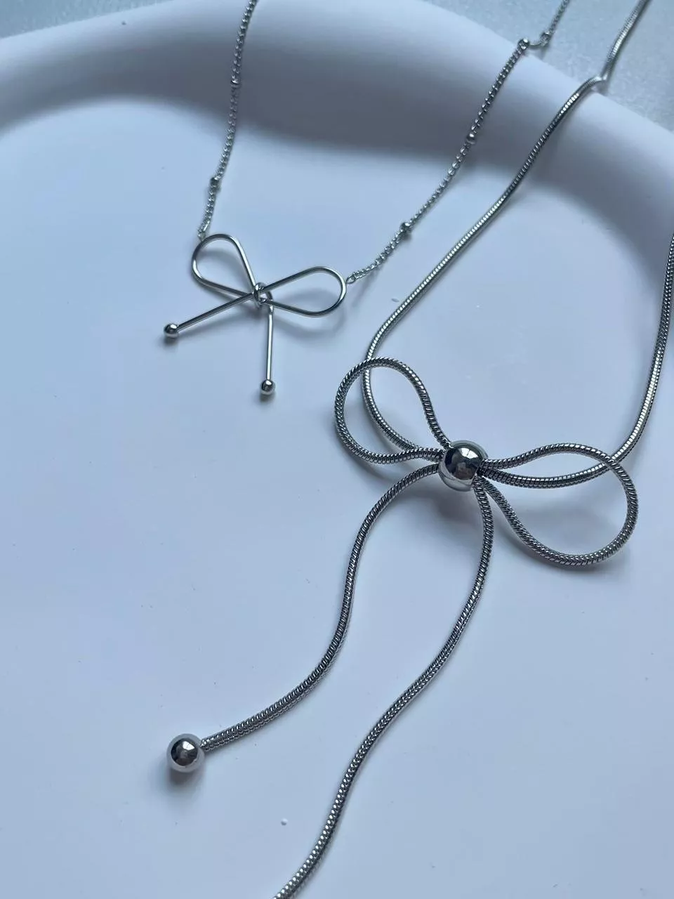 Delicate│鈦鋼簡約蝴蝶結項鍊/手鍊