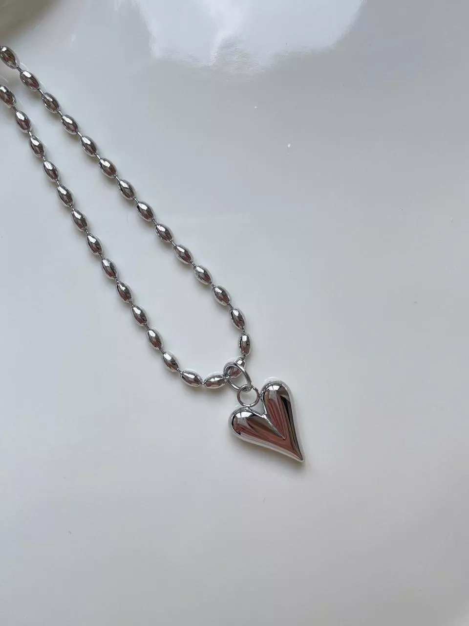 Sweetheart│鈦鋼尖角愛心項鍊(米粒鏈)