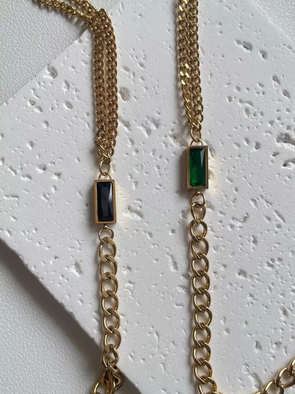 Luxury│鈦鋼不對稱寶石項鍊