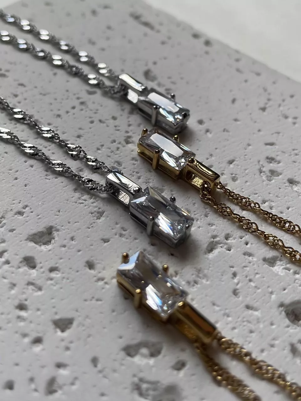 Bling│鈦鋼方鑽項鍊