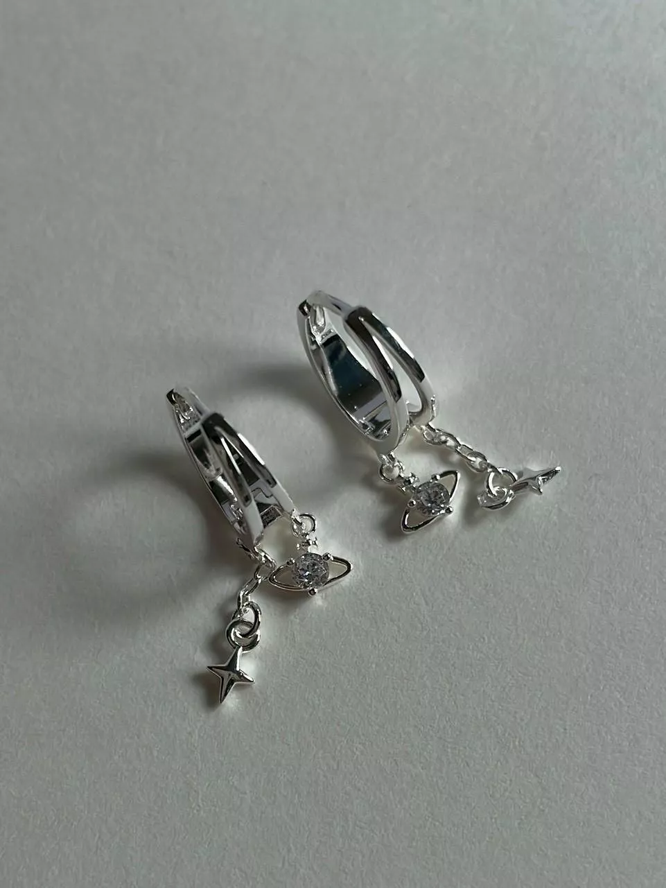 墜落星球│單鑽吊墜耳扣