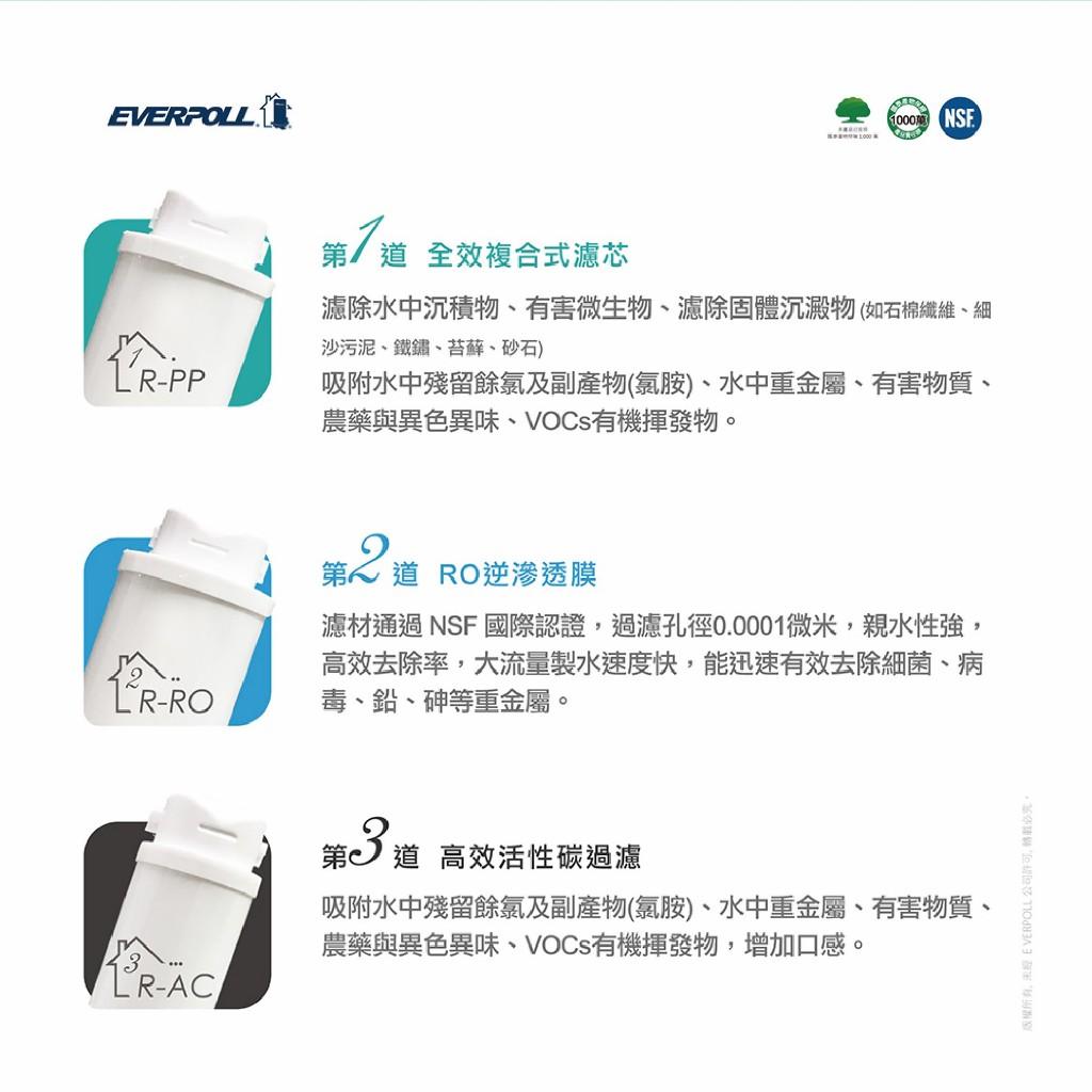 愛科濾淨 EVERPOLL RO-600 直出RO淨水器 (不含龍頭)*限本島免運含安裝* 出水時靜音 【水易購安南店】