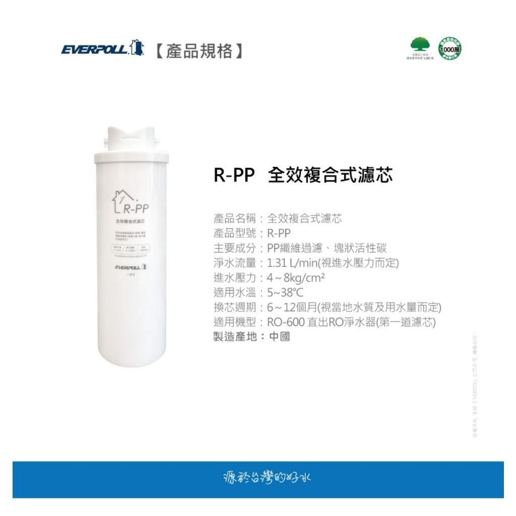 EVERPOLL RO600 專用濾心 愛科濾淨 直出RO淨水器專用濾心 《第一道全效複合式濾芯》【水易購安南店】