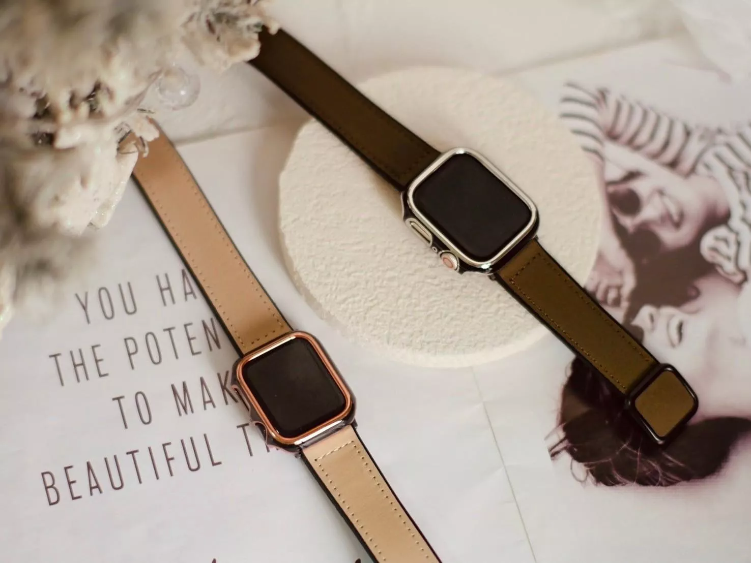 「靜梧」 Apple Watch皮革磁吸錶帶