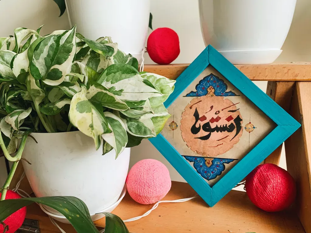 手繪阿拉伯文木框畫