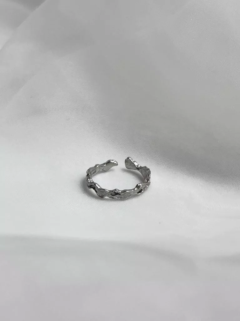 『𝐒𝐨𝐚𝐤.𝐃』【現貨】925銀 侵蝕系列 ⇸ 海蝕 開口戒
