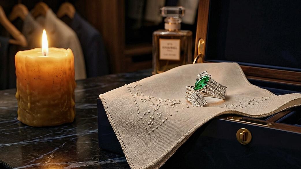 法式祖母綠戒指 R7 法式祖母綠戒指 R7 澄澈寧靜氛圍|MADIÈAVARO 墨締亞瓦羅|氛圍意境照