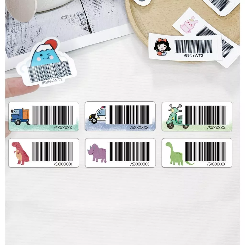 載具貼紙/客製化條碼貼 /防水撕不破 / 小款載具貼/台灣製-車子 恐龍系列